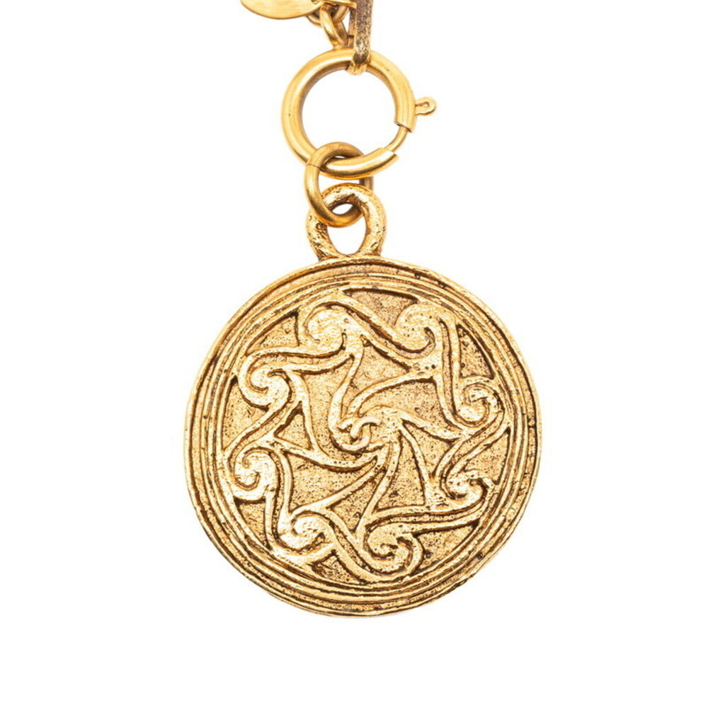 CHANEL Vintage Gold Logo Necklace